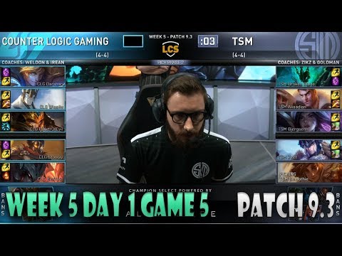 TSM vs CLG | Game 5 W5D1 LCS 2019 Spring | CLG vs TSM - Patch 9.3