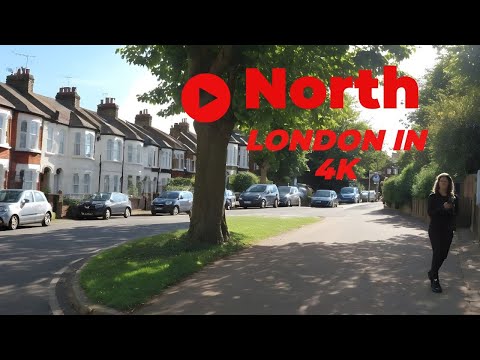 Walking in the suburbs of North London, UK 🇬🇧 (4K Ultra HD) Walking Tour