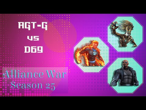 MCOC Alliance War Season 25 - War 01 AGT•Ǧ vs D69 (Protect Global) – Perfect War Already?!