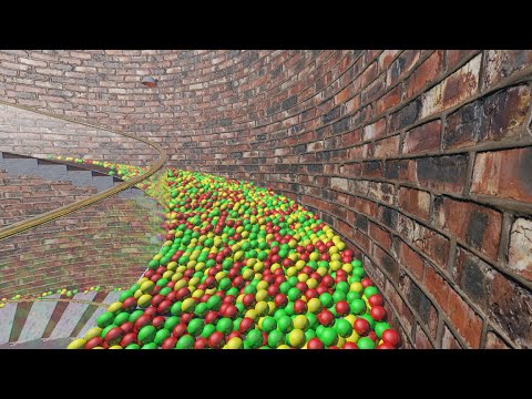Color Balls on spiral stair | ASMR Marble Balls Animation V30