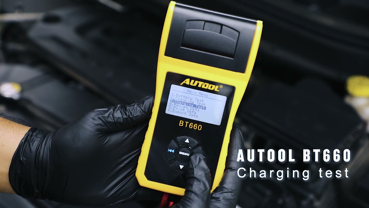 AUTOOL  BT660 Battery Tester Automotive 12V/24V Car Battery Load Tester with Printer