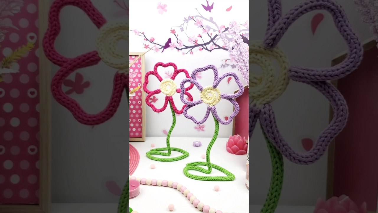 knitted wire flowers #tricotin #wireart #diycrafts #diy