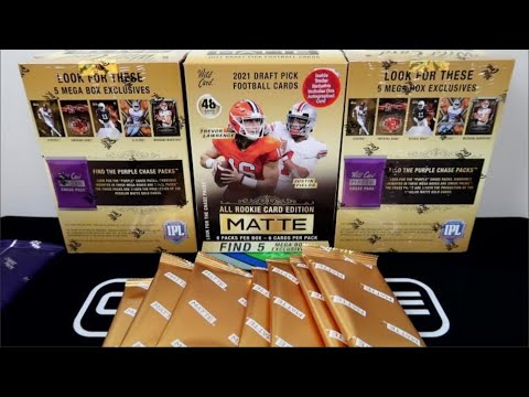 2021 WILD CARD MATTE Gold Draft Picks Football Mega Box opening