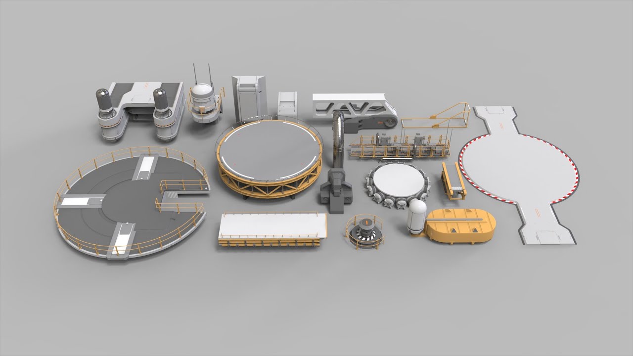 Sci-fi Architecture kitbash 40 3D Model