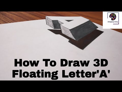 Very Easy | How To Draw 3D Floating Letter 'A'  With Pencil | Step By Step For Beginners
