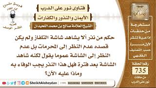 صورة 9055 - حكم من نذر ألا يشاهد شاشة التلفاز ولم يكن قصده عدم النظر إلى المحرمات  - نور على الدرب