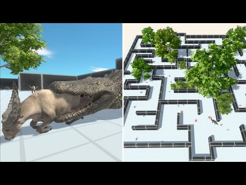 NEW PURUSSAURUS HAS SOLVED THE MAZE - Animal Revolt Battle Simulator Gameplay