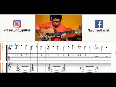 राग यमन Raga Yaman on Guitar Tabs Notes Notations Music Kalyani by Kapil Srivastava Guitarmonk