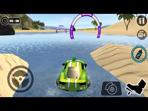 Floating Water Car Driving: New Green Car Unlocked All Levels - Android Gameplay Walkthrough ☀️ 🛶