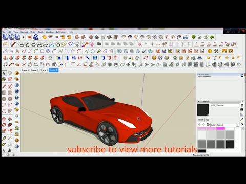 How to make sport car [ ferrari f12 ] on SketchUp using blueprint [Full]