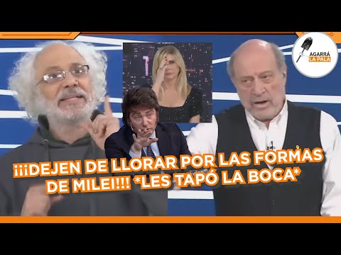 RECALDE CROSSED LEUCO AND PLAGER WHEN THEY WERE CRYING ABOUT MILEI'S WAYS AND COVERED THEIR MOUTH...