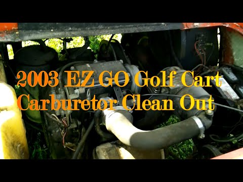 Part of a video titled 2003 EZ GO Golf Cart Carburetor Clean Out - YouTube