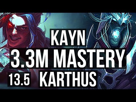 KAYN vs KARTHUS (JNG) | 3.3M mastery, 15/2/8, Legendary, Rank 8 Kayn | TR Challenger | 13.5