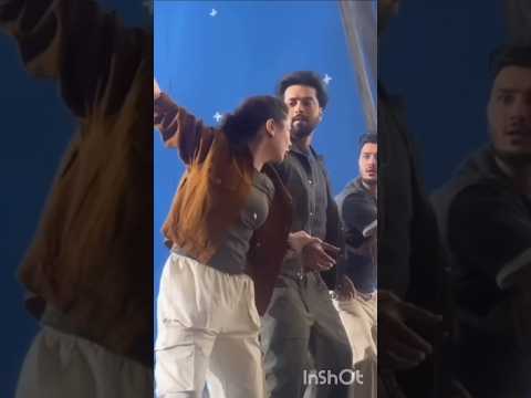Hania Amir ,Fahad Mustafa  shooting for an ad #haniaamir #fahadmustafa #shahveerjaffery