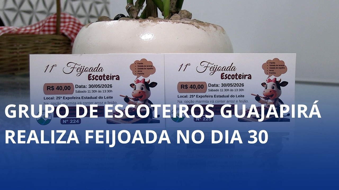 Grupo de Escoteiros Guajapirá realiza feijoada no dia 30, durante a Festa do Leite