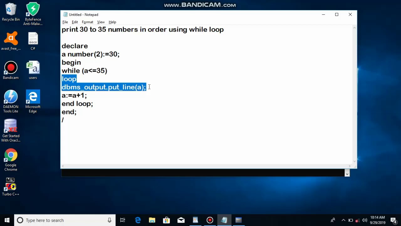 While Loop In PL/SQL l Chapter 12