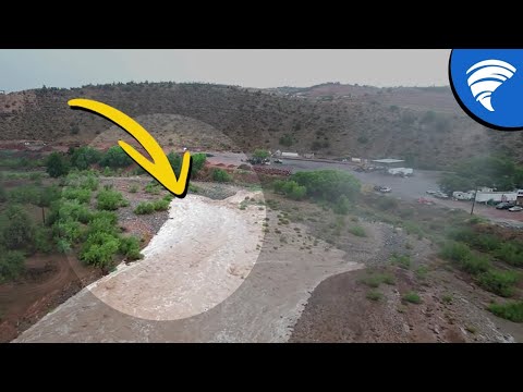 BIGGEST Craziest Flash Flood Front Wall Intercept in Rimrock Arizona