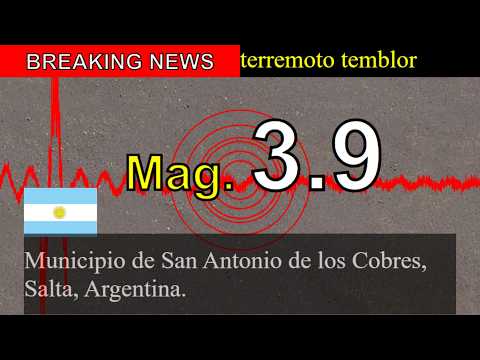 😱🚨Última hora: Un sismo de magnitud 3,9 sacude el municipio de San Antonio de los Cobres, Salta, Arg
