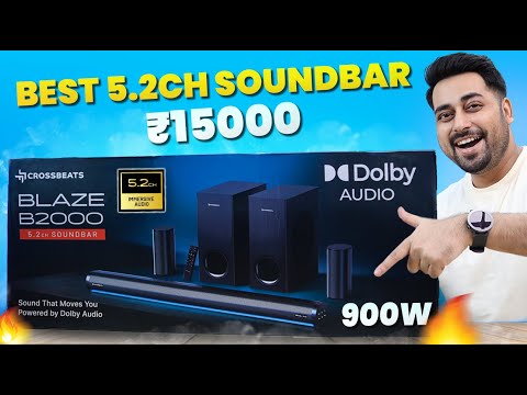 Thumbnail for Crossbeats Blaze B2000 🔥 Best 5.2Ch Dolby Soundbar Under ₹15000 💥 Dual Subwoofer Home Theatre!