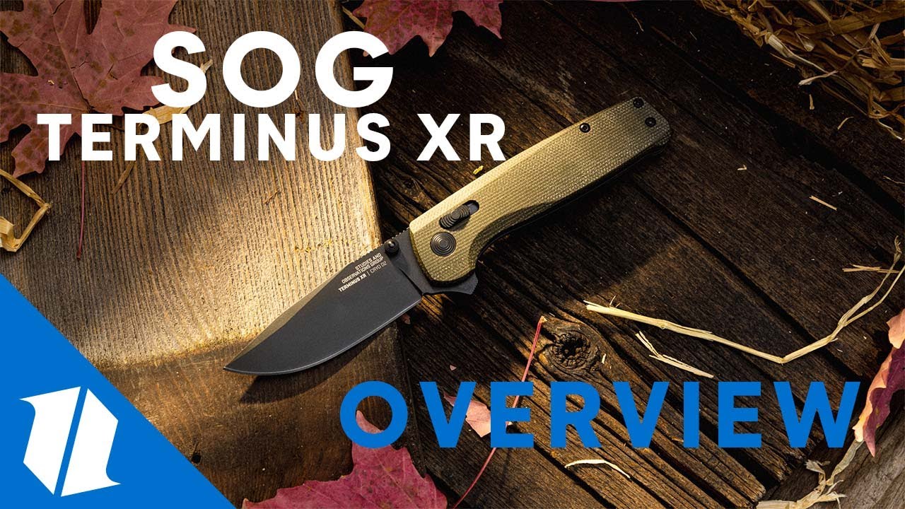 SOG Exclusive Terminus XR Lock Knife Green Micarta (3" Stonewash) 