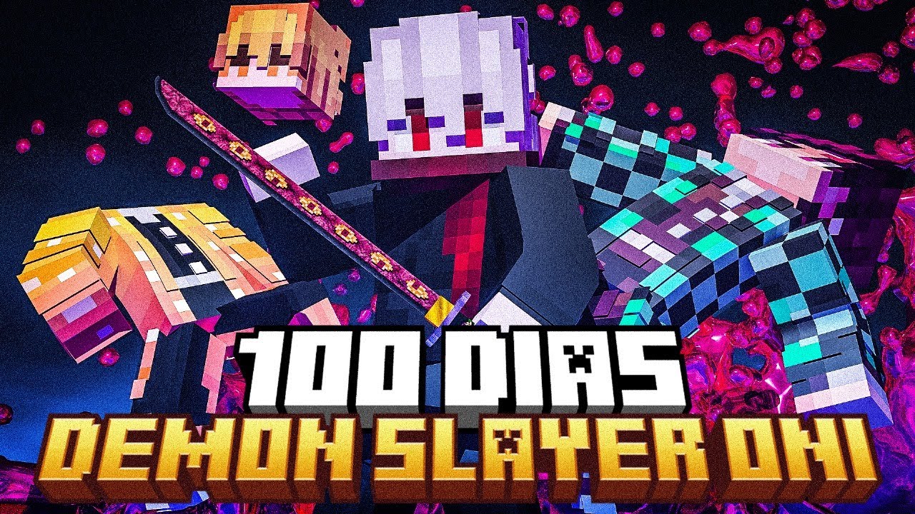 SOBREVIVI 100 DIAS COMO ONI NO DEMON SLAYER DO MINECRAFT  - O FILME