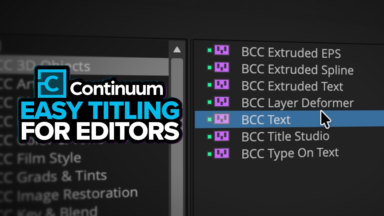 Continuum: Pro Titles Made Easy with BCC Text