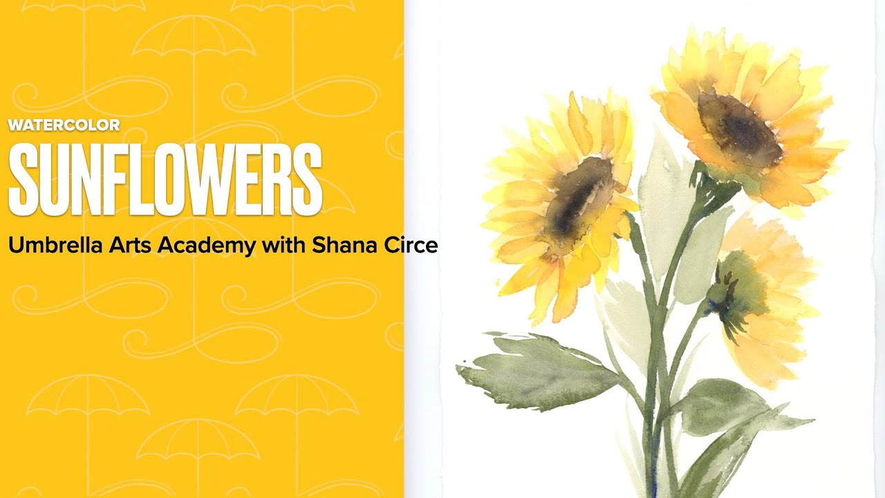 Watercolor sunflowers (Easy Beginner Watercolor)