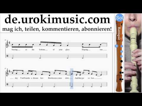 Blockflöte B. Lernen Passenger Let Her Go Teil#2 Blockflötenunterricht Noten Schule Lied Lehrer