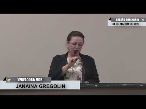CMBTE - USO DE TRIBUNA PELA VEREADORA JANAINA GREGOLIN - MDB