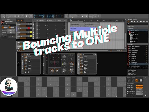 Bounce multiple tracks in to one in Bitwig 4.3