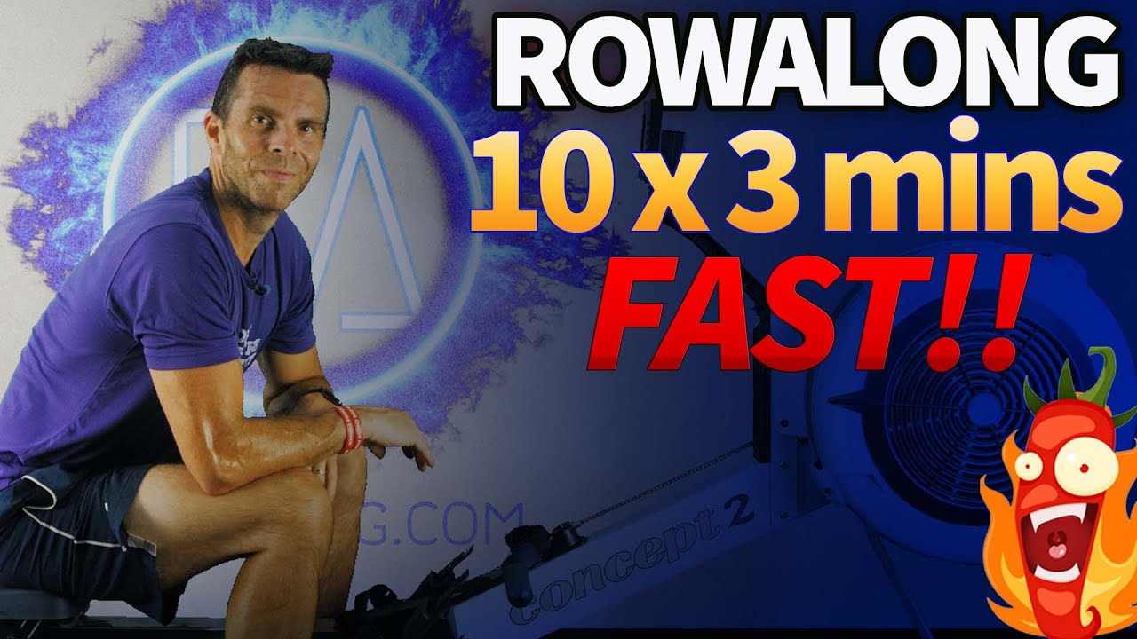 10 x 3 minutes Indoor rowing Workout - Fast Row - 10KW4S3