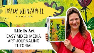 Easy Whimsical Mixed Media Flowers Tutorial (Distress Oxide Sprays & Art Journal Techniques)