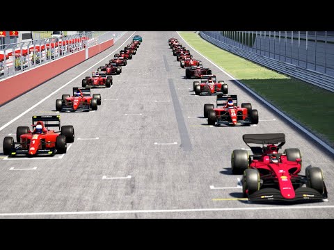Ferrari F1 2022 F1-75 vs All Ferrari F1 90s Cars at Bahrain GP