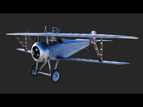 Nieuport 17 Biplane Turntable Animation