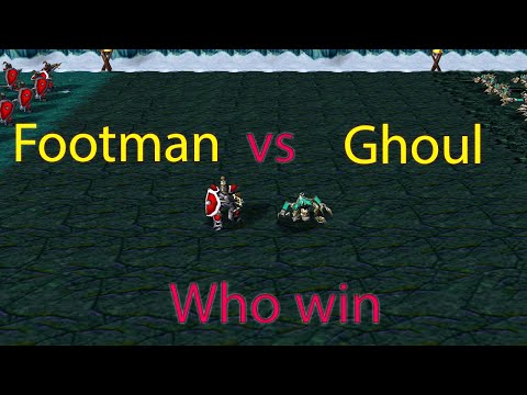 100 Footman vs 100 Ghouls -Who win- find the strongest units in war3 ( no upgrades )