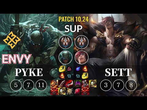 EM Envy Pyke vs Sett Sup - KR Patch 10.24