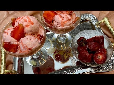 3 Ingredients Strawberry Ice-Cream - Cook with Abida