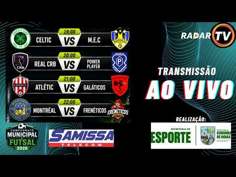 AO VIVO, QUARTAS DE FINAIS DO CAMPEONATO DE FÉRIAS DE FUTSAL DE CORUMBÁ DE GOIÁS 27/07/2026