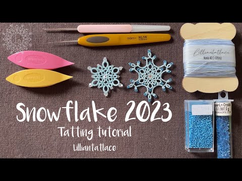 Tatting Tutorial for “Tiny Frozen Water Snowflake ” without bead designed by LillianTatLace