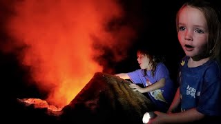 GOiNG iNSiDE the VOLCANO 🌋   Adley &amp; Niko find their new CLUB HOUSE! Secret Floor under the Lava!!