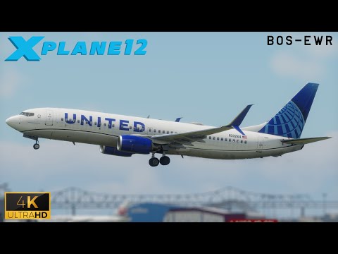 [X-plane 12.1.0 Beta] United airlines B737-800 Boston to New York