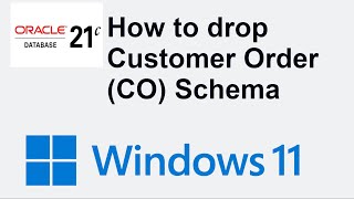 How to drop CO schema in Oracle Database 21c - Customer Orders Schema