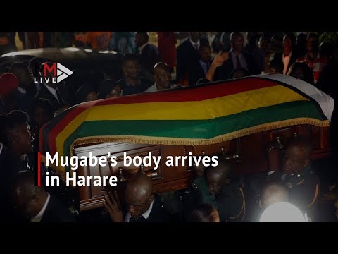 Robert Mugabe's body arrives by plane in Harare