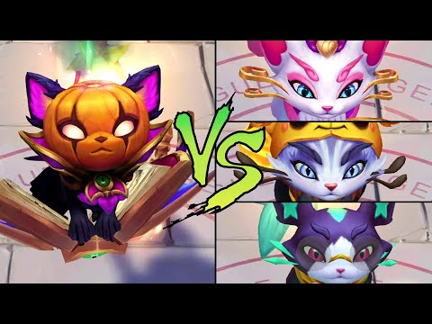 Bewitching Yuumi VS Heartseeker Yuubee & Battle Principal Yuumi Skin Comparison Spotlight 2021