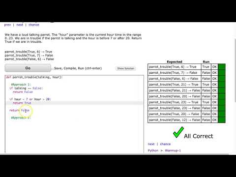 Codingbat Parrot_trouble Python