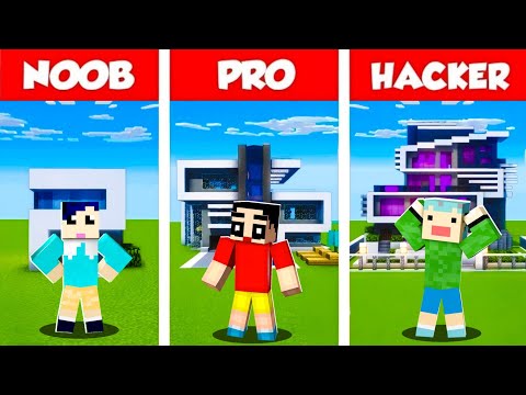 Minecraft Modern House Build Battle Challenge 😍🔥 | SHINCHAN vs KAZAMA vs MASAO | Funny Game 😂