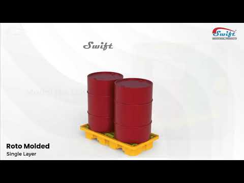 80L 2 Drum Spill Containment Pallet L1260 x W660 x H200 mm