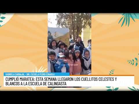 Cumplió Maratea: esta semana llegaron los cuellitos celestes y blancos a la Escuela de Calingasta