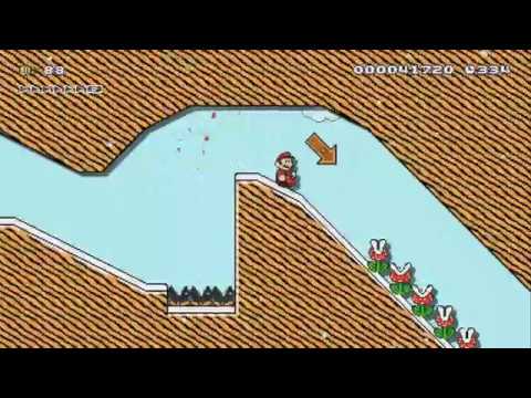 すべって ゆきやまのスライダー Snowy Slide by きさらぎ - Super Mario Maker 2 - No Commentary 1bu