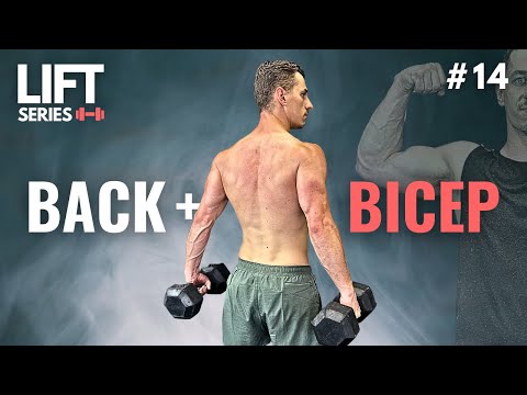 30 Minute BACK AND BICEP WORKOUT with DUMBBELLS | Follow Along
